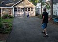 Matthew and Carl playing frisbee.<br />Sept. 6, 2015 - At home in Merrimac, Massachusetts.