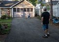 Matthew and Carl playing frisbee.<br />Sept. 6, 2015 - At home in Merrimac, Massachusetts.