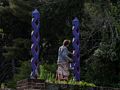 David Davies doing a last minute touchup.<br />Maudslay Outdoor Sculpture Show.<br />Sept. 12, 2015 - Maudslay State Park, Newburyport, Massachusetts.