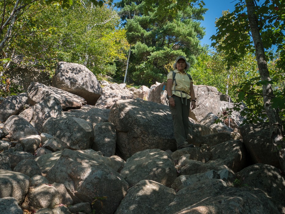 Joyce on Bubbles Trail.<br />Sept. 16, 2015 - Acadia National Park, Mt. Desert Island, Maine.