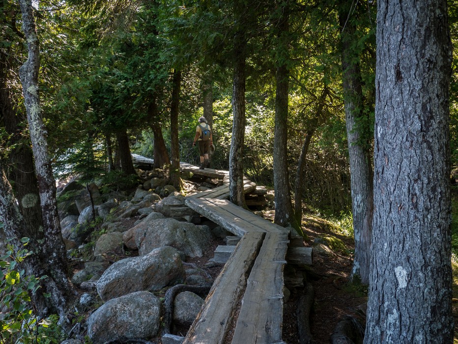 Joyce on Jordan Pond Path.<br />Sept. 17, 2015 - Acadia National Park, Mt. Desert Island, Maine.