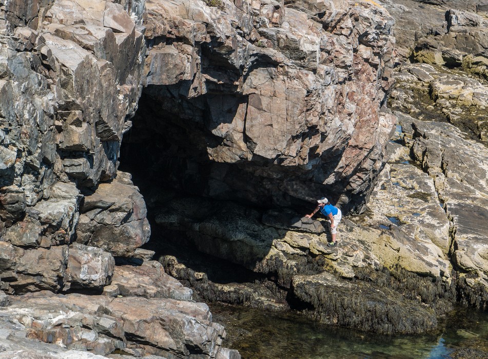 A cave below Schooner Head Overlook.<br />Sept. 18, 2015 - Acadia National Park, Mt. Desert Island, Maine.