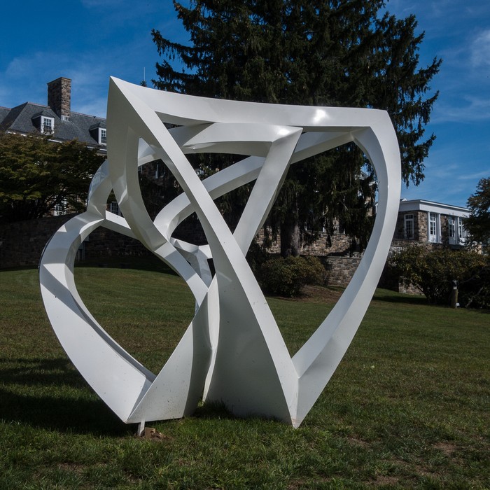 Waldo Evan Jespersen: "Two Tetrahedrons".<br />Sep. 26, 2015 - Pingree School, Hamilton, Massachusetts