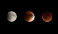 Three phases of the Supermoon eclipse.<br />Sep. 27, 2015 - Merrimac, Massachusetts.