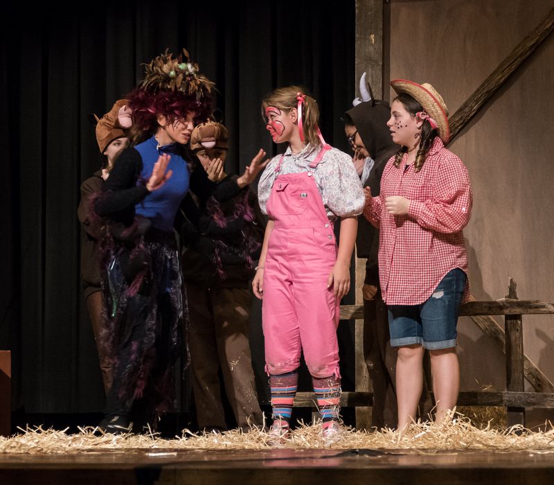 Charlotte promises to save Wilbur's life, though she's not sure how.<br />A performance of 'Charlotte's Web' at the Miscoe Hill Middle School.