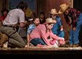 Photographer and ensemble as Wilbur faints.<br />A performance of 'Charlotte's Web' at the Miscoe Hill Middle School.