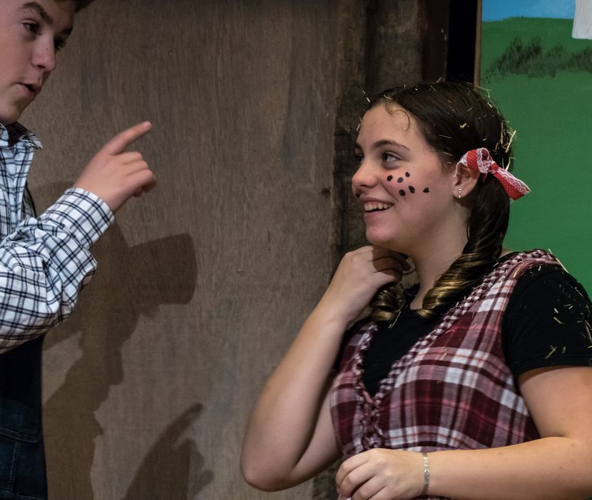Fern with John, her father.<br />A performance of 'Charlotte's Web' at the Miscoe Hill Middle School.
