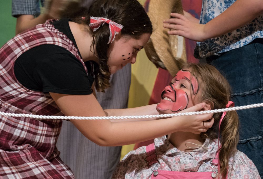 Fern and Wilbur.<br />A performance of 'Charlotte's Web' at the Miscoe Hill Middle School.