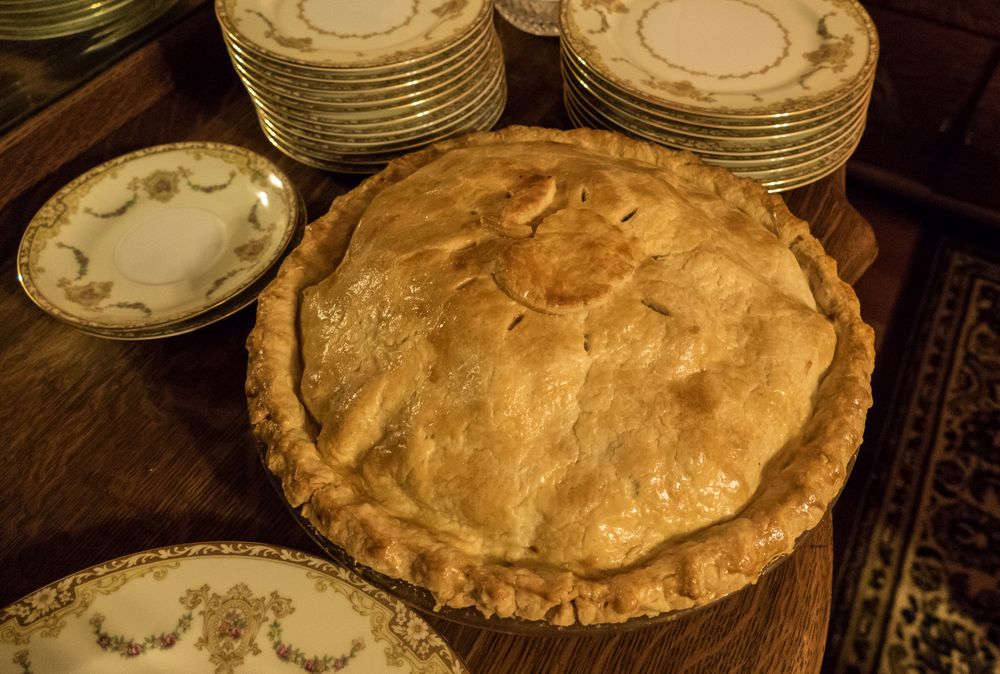 Joyce's pie.<br />Thanksgiving dinner.<br />Nov. 26, 2015 - At Paul and Norma's in Tewksbury, Massachusetts.