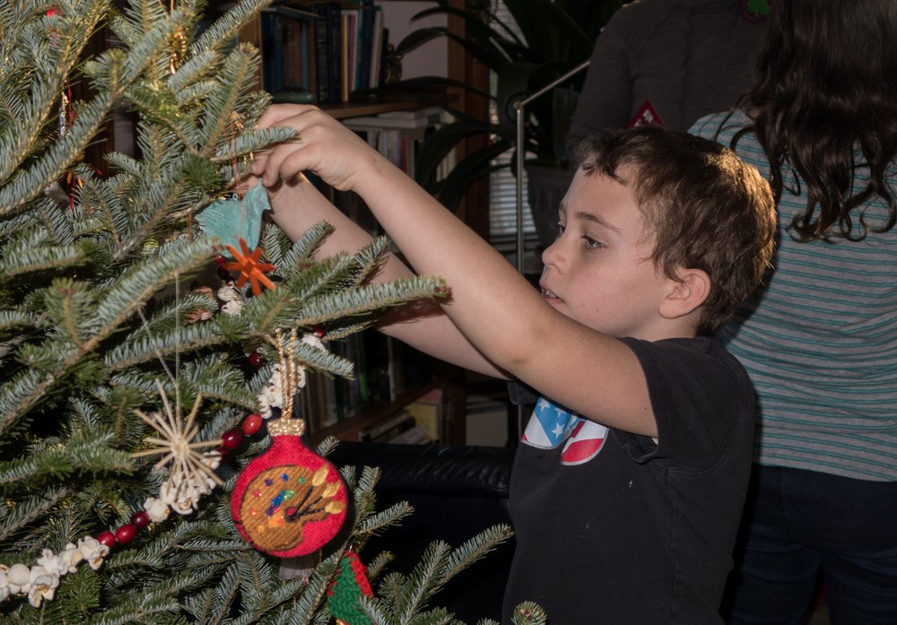 Matthew.<br />Christmas tree decorating party.<br />Dec. 6, 2015 - At home in Merrimac, Massachusetts.