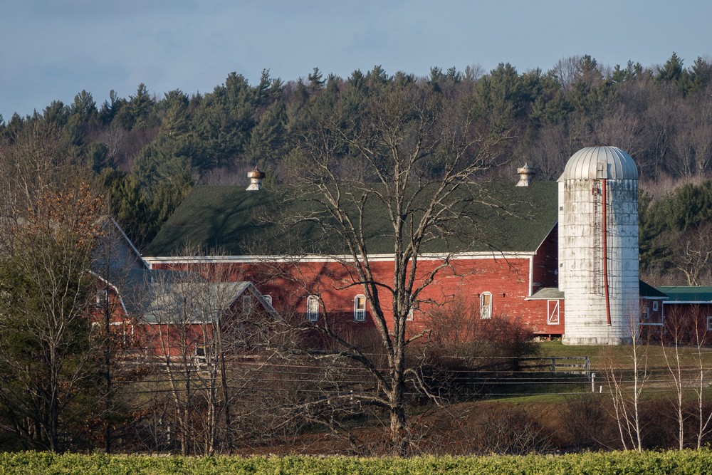 Farm across S. Hampton Rd.<br />Powwow River Conservation Area.<br />Dec. 10, 2015 - Amesbury, Massachusetts.