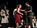 Miranda getting her 'Best Play' award from Dan Rogers, a faculty advisor.<br />One Act Play Competition.<br />Dec. 18, 2015 - Miscoe Hill Middle School, Mendon, Massachusetts.