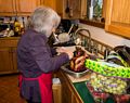 Joyce preparing the dinner ham.<br />Dec. 24, 2015 - Christmas eve at home in Merrimac, Massachusetts.