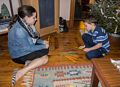 Miranda and Matthew playing Pickup Sticks.<br />Dec. 24, 2015 - Christmas eve at home in Merrimac, Massachusetts.