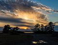 Sunset behind maintenance buildings.<br />Dec. 25, 2015 - Parker River National Wildlife Refuge, Plum Island, Massachusetts.