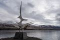 Sculpture by Jon Gunnar Arnason.<br />May 25, 2015 - Akureyri, Iceland.