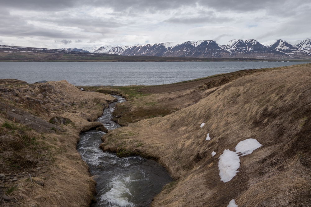 Steam emptying into Eyjafjrur.<br />May 25, 2015 - Svalbarsstrnd, Iceland