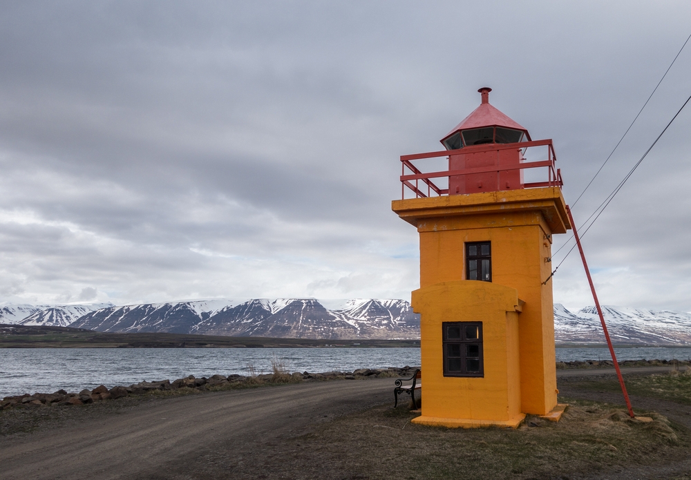 Lighthouse.<br />May 25, 2015 - Svalbarsstrnd, Iceland