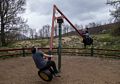 Eric, Hilmar, and  Marks enjoying the seesaw.<br />Kjarnaskgur Woods.<br />May 26, 2015 - Akureyri, Iceland.