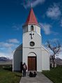 Joyce and Eric.<br />At this site Snorri, Gudrid's son born in North America, build a church for Gudrid sometime in the early 11th century.<br />May 31, 2015 - Glambr, Iceland.