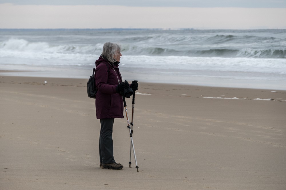 Joyce.<br />A walk on the beach with Joyce and Deb.<br />Jan. 17, 2016 - Parker River National Wildlife Refuge, Plum Island, Massachusetts.