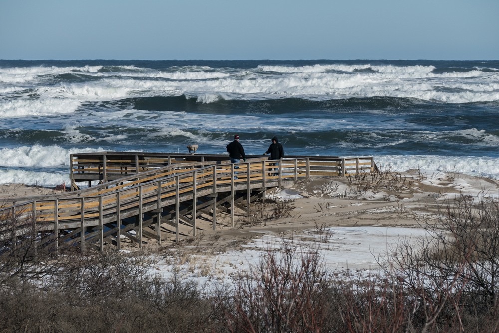 View from observation tower at parking lot #7.<br />Jan. 24, 2016 - Parker River National Wildlife Refuge, Plum Island, Massachusetts.