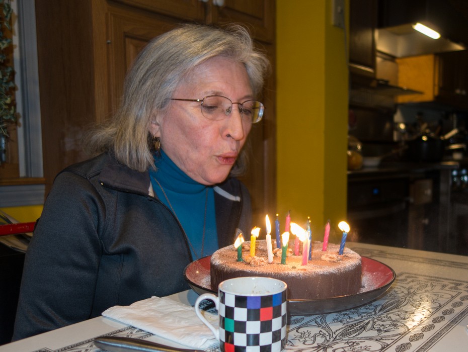 Joyce.<br />Belated dinner for Joyce's birthday.<br />Feb. 11, 2016 - At Paul and Norma's in Tewksbury, Massachusetts.