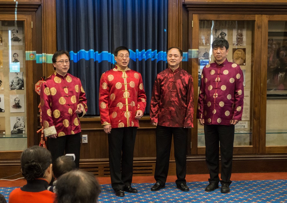 Barbershop quartet.<br />Chinese New Year celebration at the public library.<br />Feb. 13, 2016 - Andover, Massachusetts.