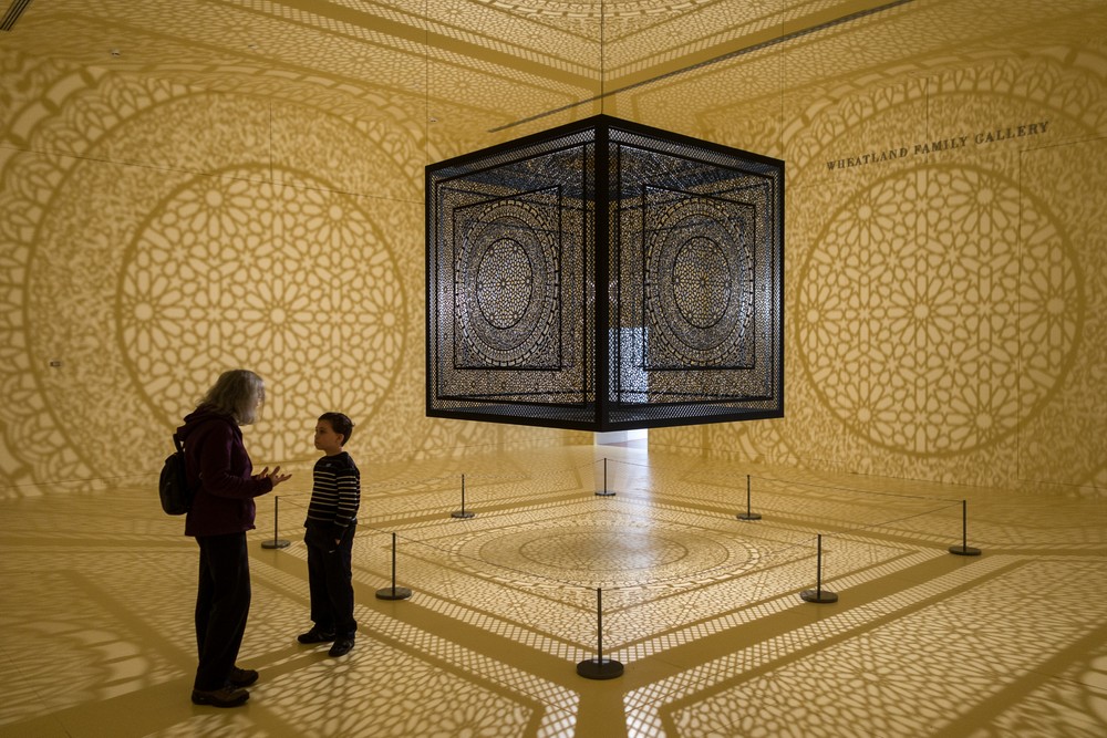 Joyce and Matthew.<br />Intersections by Anila Quayyum Agha.<br />Feb. 14, 2016 - At the Peabody Essex Museum in Salem, Massachusetts.