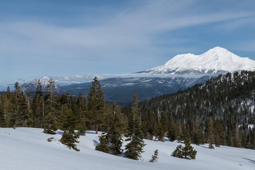 Black Butte and Mt. Shasta.<br />Feb. 20, 2016 - Castle Lake, Northern California.