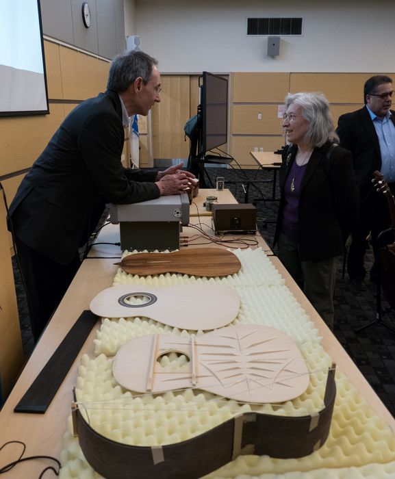 Oscar and Joyce during intermission.<br />Presentation by Oscar on science, math, and music.<br />March 9, 2016 - Northern Essex Community College, Haverhill, Massachusetts.