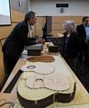 Oscar and Joyce during intermission.<br />Presentation by Oscar on science, math, and music.<br />March 9, 2016 - Northern Essex Community College, Haverhill, Massachusetts.