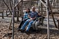 Miranda, Carl, and Matthew relaxing in a swing.<br />Broad Meadow Brook Conservation & Wildlife Sanctuary.<br />March 13, 2016 - Worcester, Massachusetts.