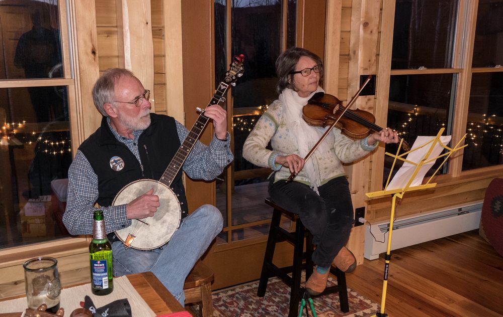 Fred and Moe playing some spring music.<br />March 19, 2016 - At Michael and Kathleen's in Campton, New Hampshire.