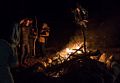 Everyone enjoying the fire.<br />March 19, 2016 - At Michael and Kathleen's in Campton, New Hampshire.