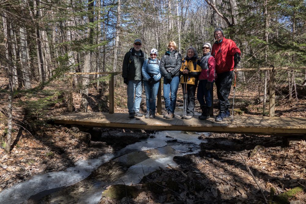 Fred, Moe, Carol, Joyce, Nancy, and John.<br />March 20, 2016 - Blair Woodlands Natural Area, Campton, New Hampshire.