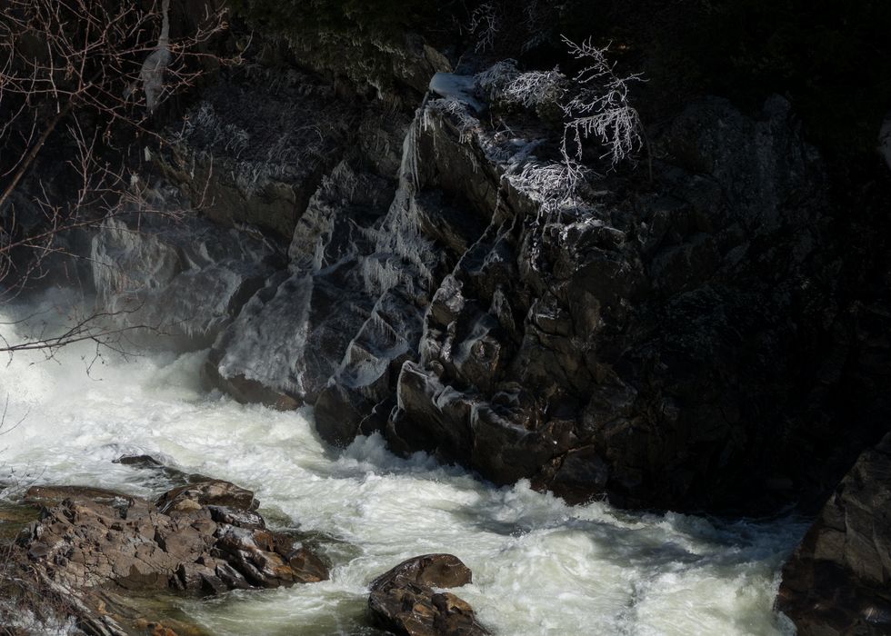 Livermore Falls on the Pemigewasset River.<br />March 20, 2016 - Blair Woodlands Natural Area, Campton, New Hampshire.