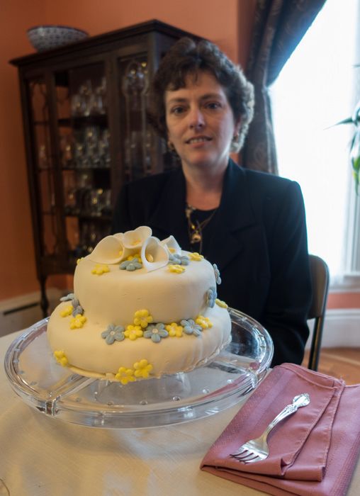 Holly and her cake.<br />Easter.<br />March 27, 2016 - At Paul and Norma's in Tewksbury, Massachusetts.