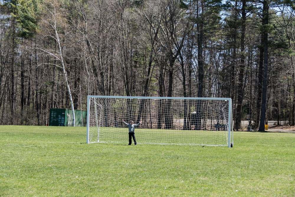 Matthew: small goalie for a big goal.<br />A walk with Matthew.<br />April 20, 2016 - Town Forest, Merrimac, Massachusetts.