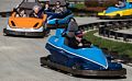 Matthew and Joyce pursuing Miranda on the go kart track.<br />April 20, 2016 - At Jay Gee's in Methuen, Massachusett.
