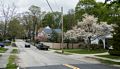Woodland Street from intersection with Main Street.<br />May 13, 2016 - Merrimac, Massachusetts.