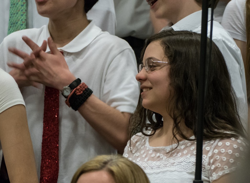 Miranda and the 8th grade chorus.<br />May 17, 2016 - Miscoe Hill School Concert at Nipmuc High School, Upton, Massachusetts.
