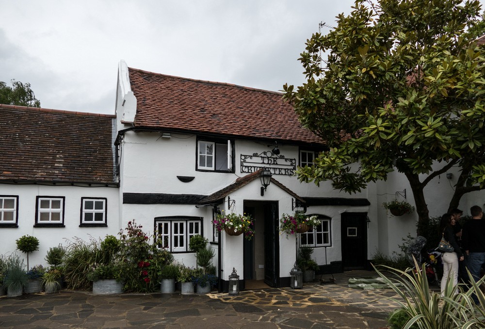 The Cricketers Pub at Downside Common.<br />May 21, 2016 - Cobham, Surrey, England.