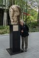 Joyce next to an Emily Young sculpture.<br />May 22, 2016 - London, UK.