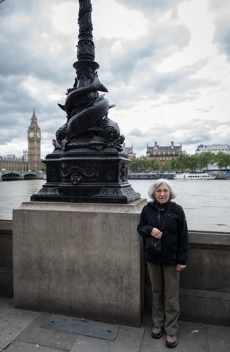 Joyce along the banks of the Thames River.<br />May 24, 2016 - London, UK.