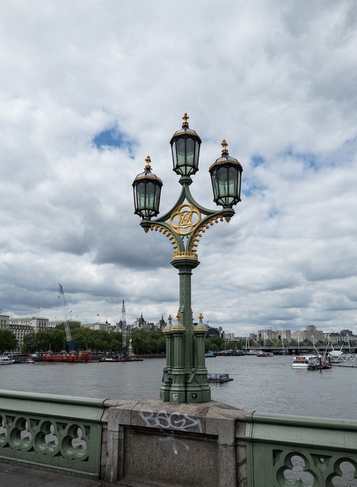 Lamp on Westminster Bridge.<br />May 24, 2016 - London, UK.