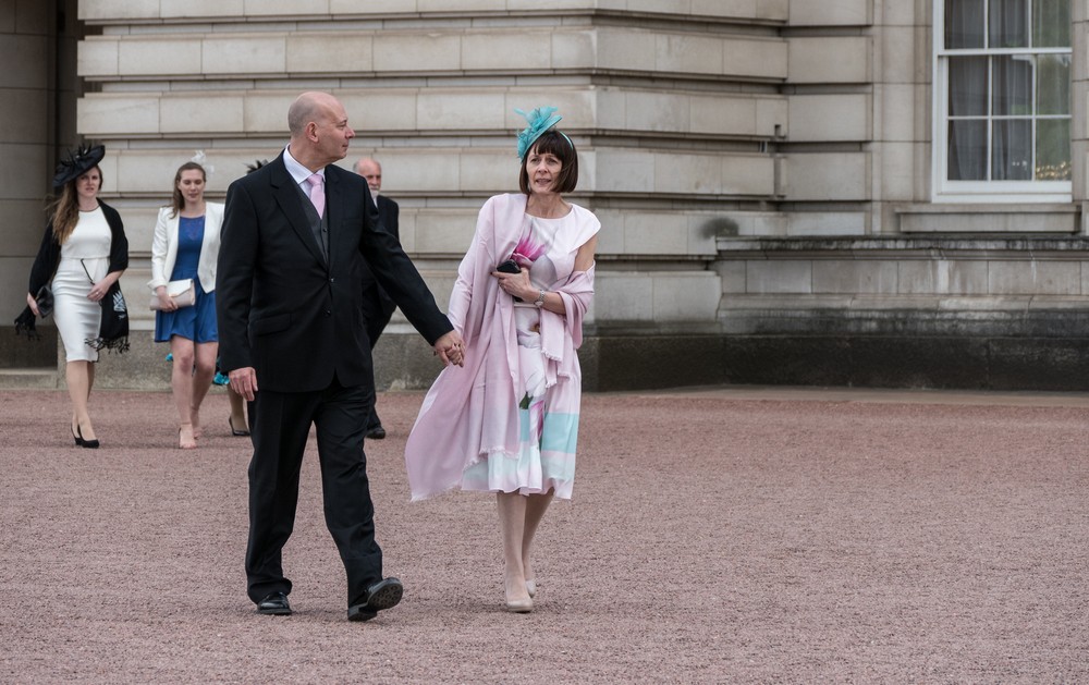 Buckingham Palace garden party guests leaving.<br />May 24, 2016 - London, UK.