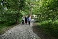 Joyce, Stephanie and Shelagh heading for the Kennedy Memorial.<br />Runnymede Meadows.<br />May 26, 2016 - Between Old Windsor and Egham, England.