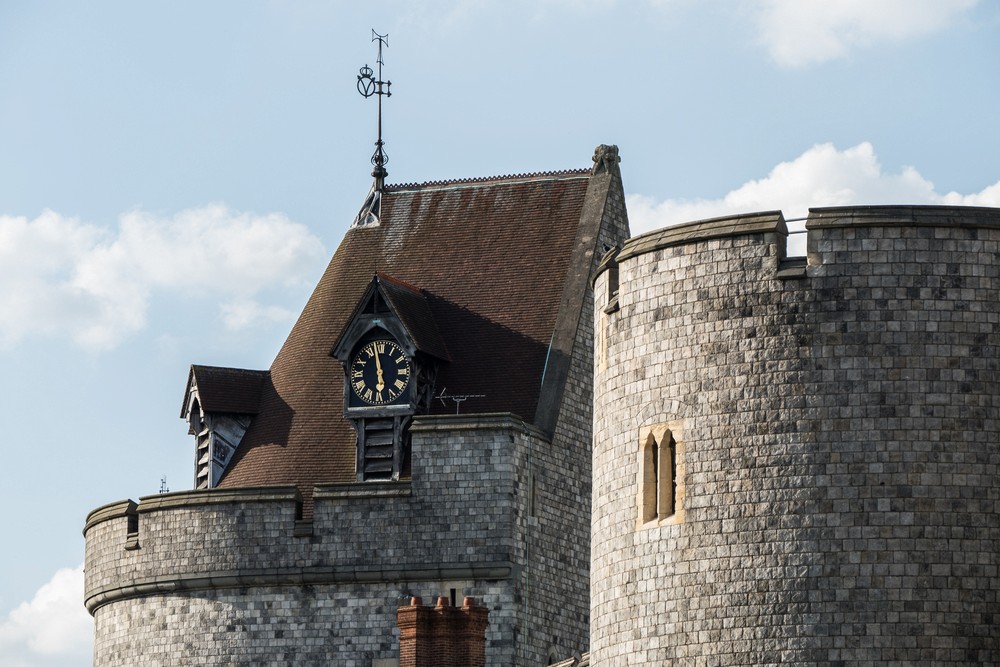 Detail of Windsor Castle wall.<br />May 26, 2016 - Windsor, UK