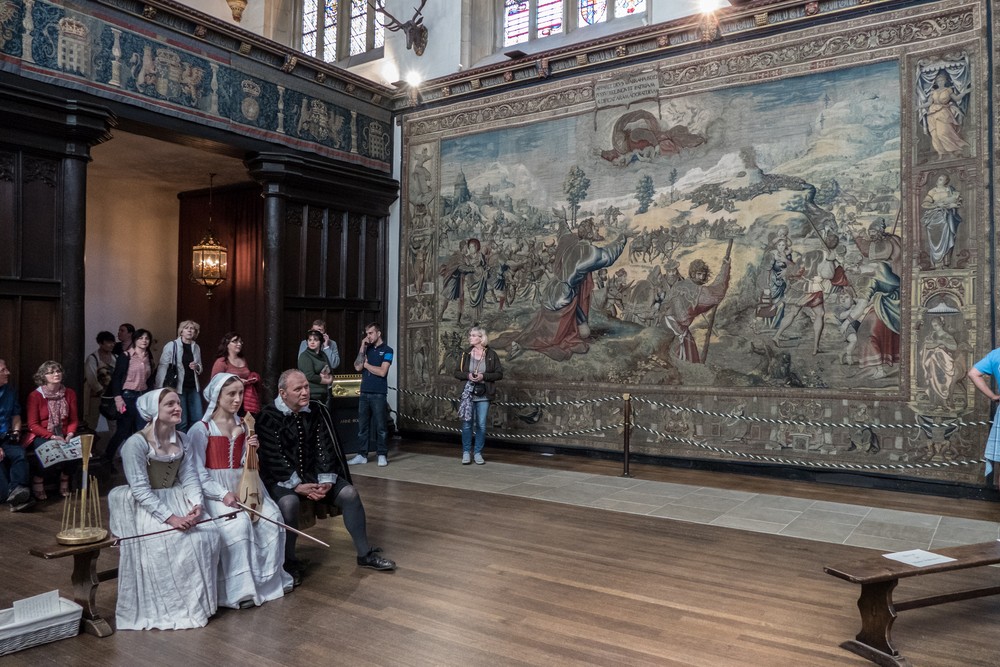 In the Great Hall in Henry VIII's Apartmants.<br />Hampton Court Palace.<br />May 27, 2016 - East Molesey, Surrey, UK